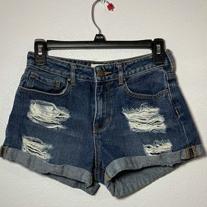 High rise jean shorts